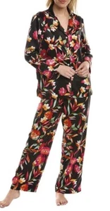 NEU! NATORI SEIDIGER SCHWARZER & ROSA BLUMENPYJAMA/GROSS/180 $/GESCHENK/JETZT VERSAND - Bild 1 von 7