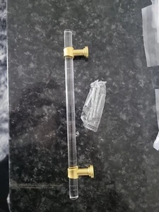 30 Pcs Clear Plastic With Gold Kitchen Cupboard Cabinet T-Bar Door Handles - Picture 1 of 4