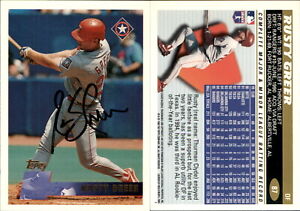 Rusty Greer Signed 1996 Topps #87 Card Texas Rangers Auto AU