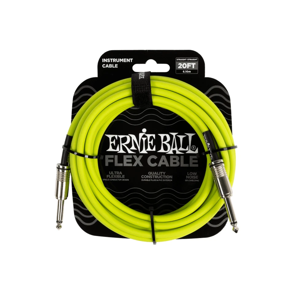 Cable de instrumento Ernie Ball Flex recto/recto 20 pies - verde P06419 Foto 1 de 1