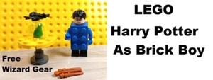 LEGO Brick Costume Standard Blue HARRY POTTER Head Spells Frog Wand Kit BOY - Picture 1 of 2