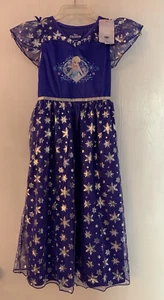 Disney's NWT Frozen Princess Elsa Sz 8 Girls Fantasy Gown Costume Blue/Silver - Picture 1 of 9