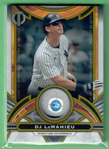 2023 Topps Tribute DJ LeMahieu Stamp of Approval Relic Gold #/75 Yankees SP - Picture 1 of 2