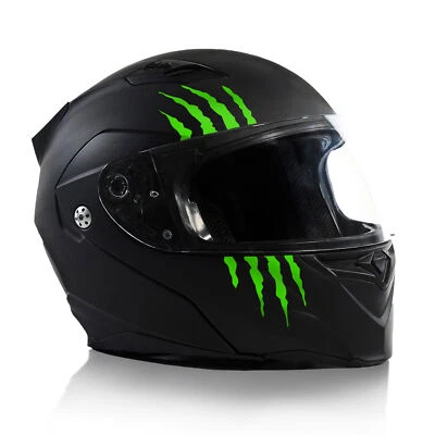 Aufkleber Monster Kralle Kratzer Motorradhelm Helm Sticker Neon Grün K173 - Bild 1 von 4