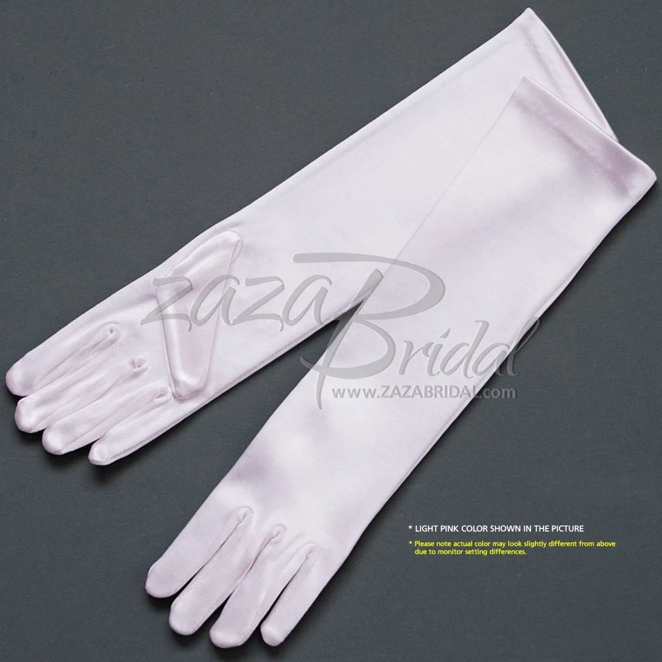 GUANTES DE VESTIR LARGOS DE SATÉN ELÁSTICOS BRILLANTES PARA NIÑA - TALLA ÚNICA 4-7 AÑOS (6BL) Foto 1 de 1