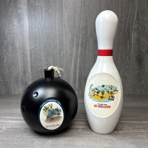 Seltene Looney Tunes Kunststoff Bowling Ball Pin Hi Rollers Genie Strikes mit Shirts - Bild 1 von 16