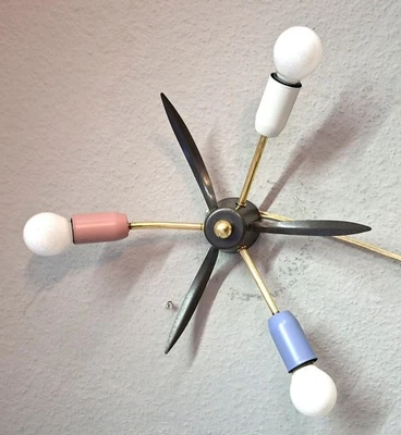 50s Spinne Deckenlampe SPUTNIK tütenlampe stilnovo 50er 60er vintage retro - Bild 1 von 4