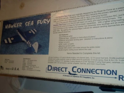 KIT AVIÓN MODELO R/C INTACTO CONEXIONES DIRECTAS "HAWKER SEA FURY" MUY BONITO Foto 1 de 4