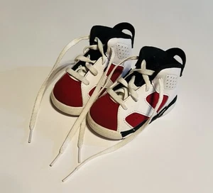 Air Jordan 6 'Carmine' White Sneakers, Size 4c - Picture 1 of 9