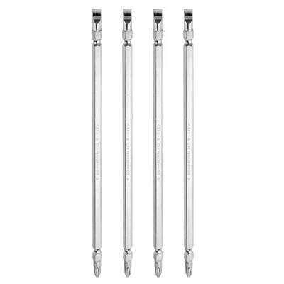 4pcs PH2/SL6 6x200mm Magnetic Double Ended Phillips Slotted Screwdriver Bit - Imagem 1 de 4