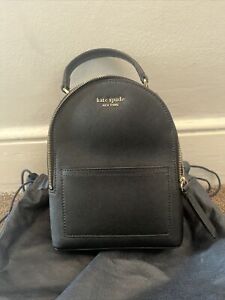 Kate Spade New York Cameron Black Leather Mini Convertable Backpack Shoulder Bag