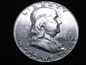 1963 FRANKLIN HALF DOLLAR * BU * SILVER * FBL - Picture 1 of 2