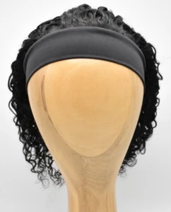 Toyo Wigs Brazilian Human Hair Headband Wig Kinky Curly #1B Black 16 Inch - Picture 1 of 9