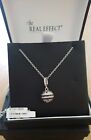 Brand New in Box. The Real Effect London Silver Necklace. Black & Clear Stones.