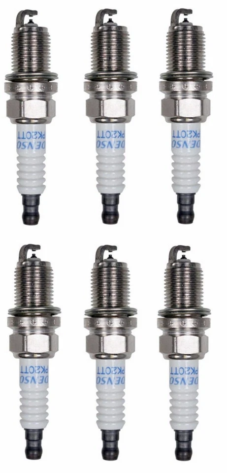 Juego de 6 bujías de rendimiento de doble punta de titanio platino DENSO TT # PK20TT Foto 1 de 2