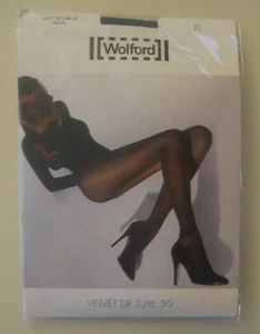New & OVP: Wolford Velvet De Luxe 50 Tights! 50 Den! Size XL! Ocean Depth - Picture 1 of 2