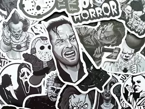 100 Horrorfilm schwarz-weiß Gothic Laptop Aufkleber dunkel Tattoo Gothic Aufkleber - Bild 1 von 7