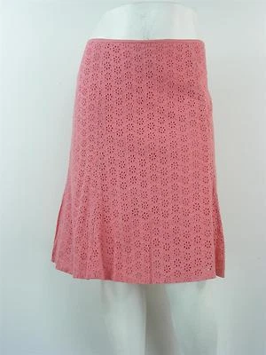 Falda MY MICHELLE Rosa Algodón Ojales Forrada Bajo la Rodilla Estilo, Talla 13 - W35" x L22" Foto 1 de 4