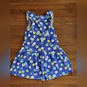 GYMBOREE Girls Medium blue green yellow polkadot dress - Picture 1 of 6