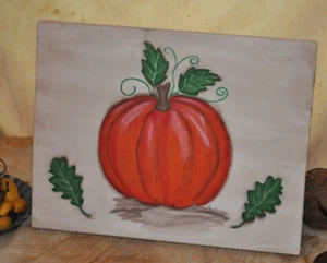 Folk Art HP Reclaimed Vintage Wood Primitive Pumpkin Right Out of the Patch - Picture 1 of 3
