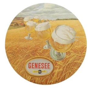 Vintage Genesee Beer Tray Liner Paper 2 Sided Rochester NY Brewery Wheat Glass - Picture 1 of 1