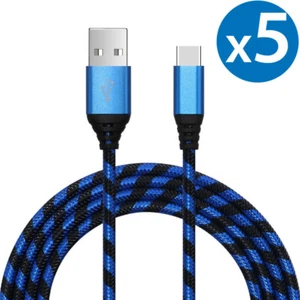 5x Braided USB C Type-C Fast Charging Data SYNC Charger Cable Cord 3/6/10FT LONG - Picture 1 of 60