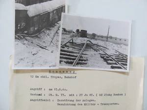 Foto Troyes Bahnhof Angriff Vernichtung Militärtransport 1940 - Bild 1 von 3