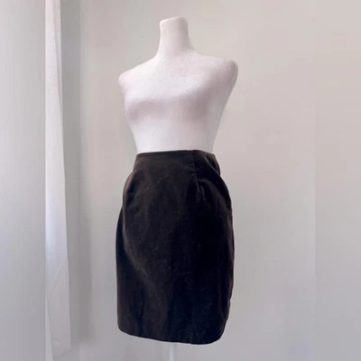 Vintage Y2K Moda Intl. Dark Brown Velvet Mini Skirt - Image 1 of 4