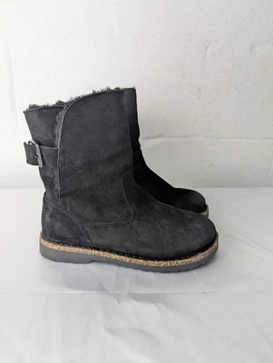 BIRKENSTOCK Uppsala Shearling Suede  Leather Black Boots. Size 36 - Image 1 of 4
