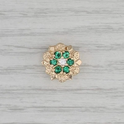 Richard Glatter 0.40ctw Emerald Diamond Slide Bracelet Charm 14k Yellow Gold - Image 1 of 4