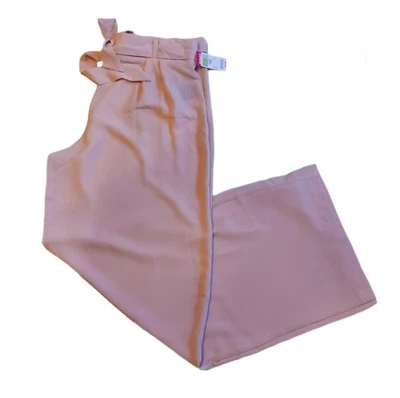 Pantalones de vestir medianos Attention para mujer rosa suave pierna suelta damas M Foto 1 de 4