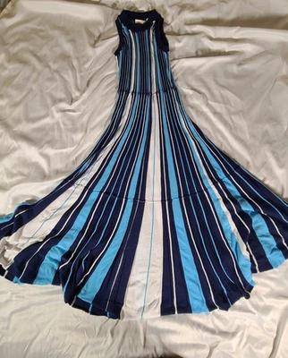 Anthropologie & Maeve Lisanne Striped Knit Blue White Maxi Dress Size XSp - Image 1 of 4