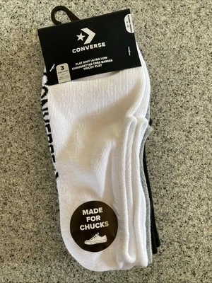 Calcetines para mujer CONVERSE ultra bajos RC2097WFFAS63PR - 3 pares NEGRO/GRIS/BLANCO 4-10 Foto 1 de 3