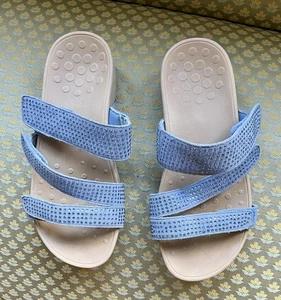 Sandalias ajustables Vionic Alexis azules estrás brillantes talla 8 - Imagen 1 de 8