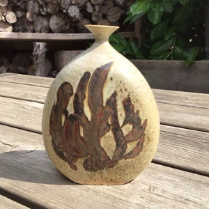 Vintage Nigel & Bernard Hicken Bongate Studio Pottery Stoneware Funnel Neck Vase - Picture 1 of 9