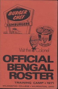 1971 Cincinnati Bengals Official Training Camp Roster - 10 Autogramme - Bild 1 von 3