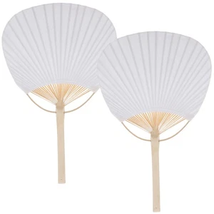 2 un. Hágalo usted mismo Ventiladores de papel sin terminar Ventiladores decorativos en blanco Ventiladores de pintura Dibujo a mano - Imagen 1 de 12