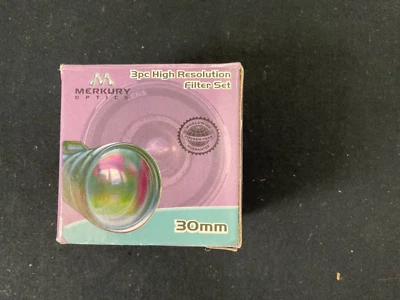 Merkury Optics 30mm 3pc High Resolution Filter Set MI-30FK For UV, FD & PL New - Image 1 of 4