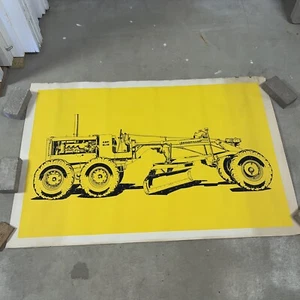 Vintage Large CAT Poster Banner Sign - Caterpillar No. 14 Road Grader 40”x60” - Picture 1 of 17