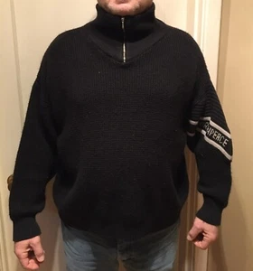 Rare Vintage '70s Left Sleeve “GREENPEACE” ZIP 44/46 Sea/Ship Turtleneck Sweater - Picture 1 of 12
