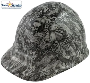 Skeleton Sailors Design Hydro Dipped Cap Style Hard Hat w/ Ratchet Suspension - Picture 1 of 4