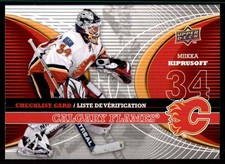 2008-09 McDonald's Upper Deck Goalie Checklist Miikka Kiprusoff #CL-CGY