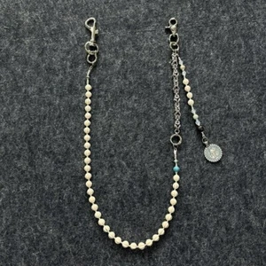 Mens Punk Beaded Stone Wallet Chain Links Gothic Keychain Jeans Pants Chain Lady - Picture 1 of 18