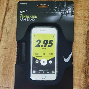 Nike Arm Band Armband Smartphone Case Running Sports Ventilated Black Red Unisex - Picture 1 of 3