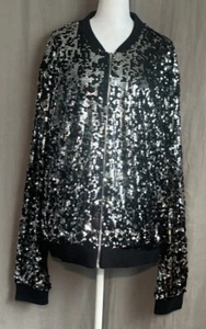 Anna-Kaci Women's Size XX-Large Jacket Long Sleeve Zip Up Sequin Bomber SPARKLE - Picture 1 of 20