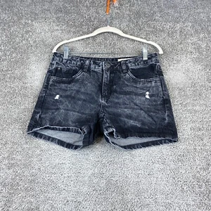 Esmara by Heidi Klum Slim Fit Jeansshorts Damen 36 schwarz Mid Rise Distressed - Bild 1 von 9