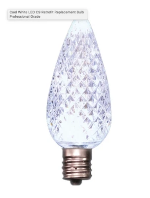 Lâmpada LED C9 WHT branca fria facetada NATAL substituição 5 diodos E17 NOVA - Imagem 1 de 4