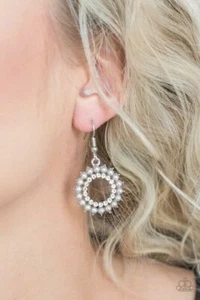 Paparazzi Wreathed In Radiance Silver Earrings - Picture 1 of 3