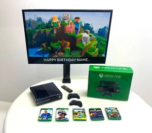 PERSONALISIERTE MINECRAFT Xbox Kuchenaufleger | Maßgeschneiderter TV | Geburtstagskuchenaufleger - Bild 1 von 12