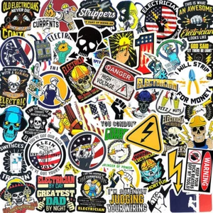 50 Pack Hard Hat Sticker Electrician Construction Lineman Helmet Decal Ibew Tool - Picture 1 of 6